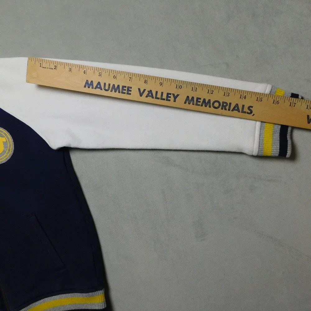 True Religion Boys 7 Navy Blue Varsity Full Zip Sweatshirt Horseshoe‎ Logo 02